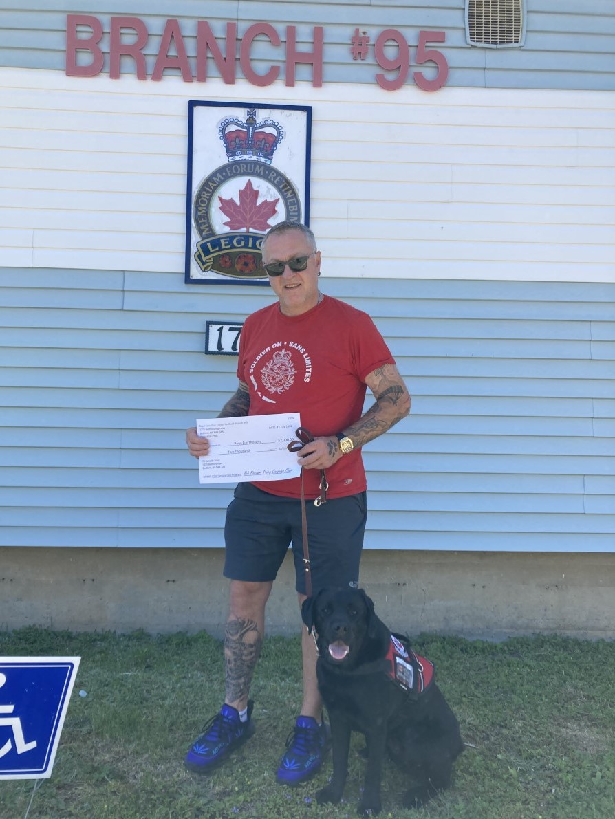 Paws Fur Thought / Wounded Warriors received a cheque from the Bedford Legion for $2000