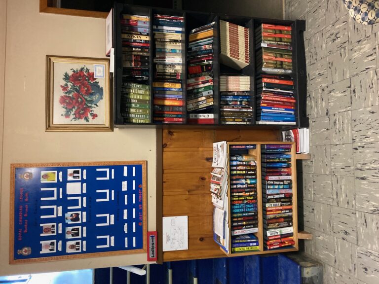 The Bedford Legion has hundreds of books; many are Military History but there are also action & adventure, historical fiction as well as non-fiction and biographies, Come in and take a look; sign it out and take it home to read at your leisure. Return it when finished and pick another